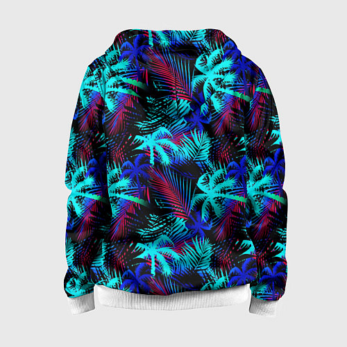 Детская толстовка на молнии Palm blue light blue / 3D-Белый – фото 2