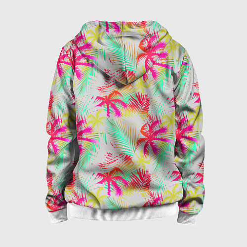 Детская толстовка на молнии Palm yellow pink / 3D-Белый – фото 2