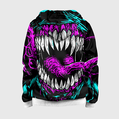 Детская толстовка на молнии Клыки венома / 3D-Белый – фото 2
