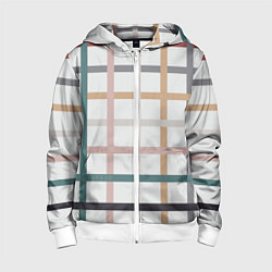 Толстовка на молнии детская Плетенка пастельная, цвет: 3D-белый