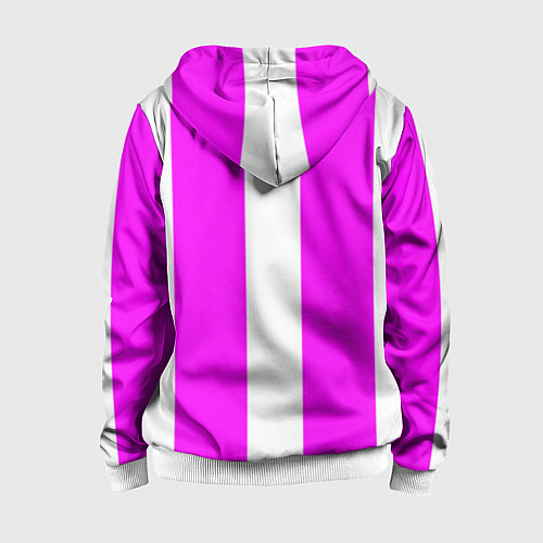 Детская толстовка на молнии Color white pink line / 3D-Белый – фото 2