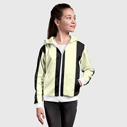 Толстовка на молнии детская Color black beige line, цвет: 3D-белый — фото 2