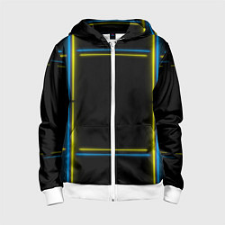 Толстовка на молнии детская Neon yellow blue, цвет: 3D-белый
