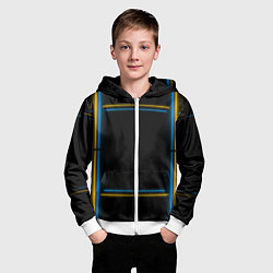 Толстовка на молнии детская Neon yellow light blue, цвет: 3D-белый — фото 2