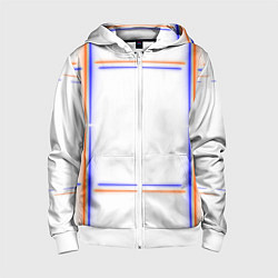 Детская толстовка на молнии Neon white orange light blue