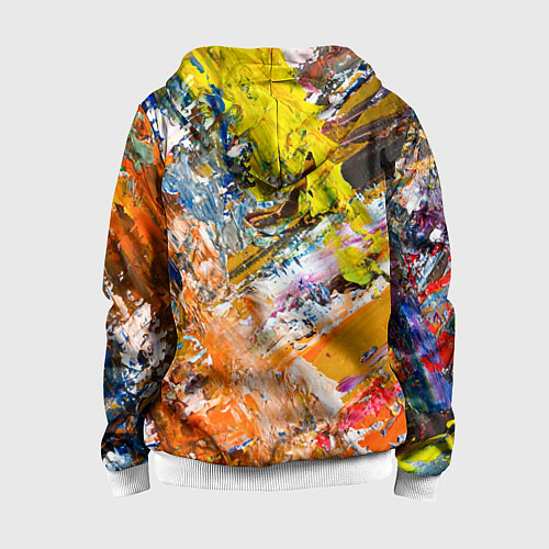 Детская толстовка на молнии Живая Абстракция: Поток Цветов и Форм в Постоянном / 3D-Белый – фото 2