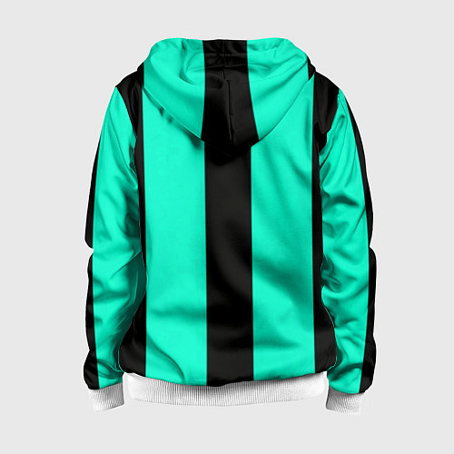 Детская толстовка на молнии Color light blue white line / 3D-Белый – фото 2