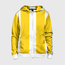 Детская толстовка на молнии Color yellow white line