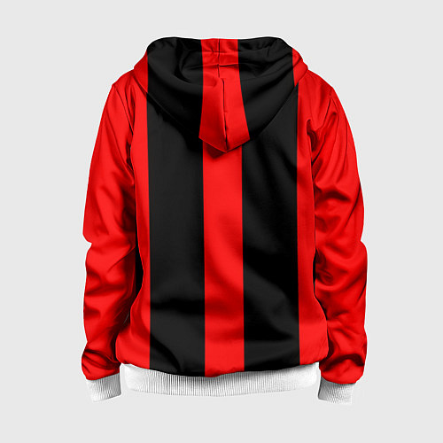 Детская толстовка на молнии Color black red lines / 3D-Белый – фото 2