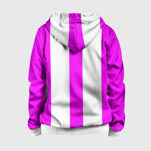 Детская толстовка на молнии Color white pink lines / 3D-Белый – фото 2