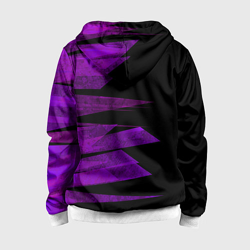 Детская толстовка на молнии Color purple black stripes / 3D-Белый – фото 2
