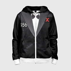 Толстовка на молнии детская Костюм финалиста 456 из игры в кальмара, цвет: 3D-белый