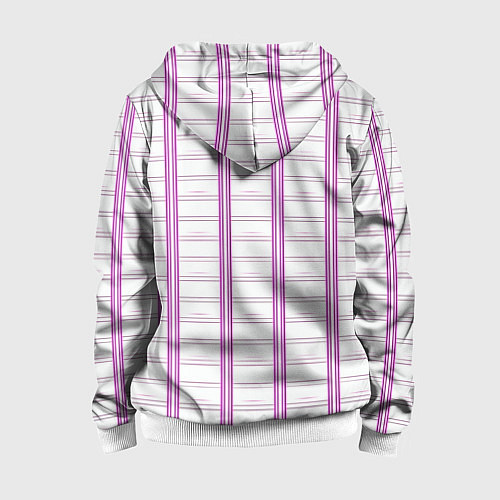 Детская толстовка на молнии Color white cage pink line / 3D-Белый – фото 2