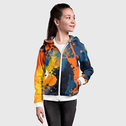 Толстовка на молнии детская Краска на стене, цвет: 3D-белый — фото 2