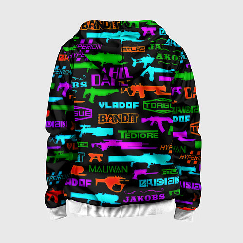Детская толстовка на молнии Doom шутер паттерн / 3D-Белый – фото 2