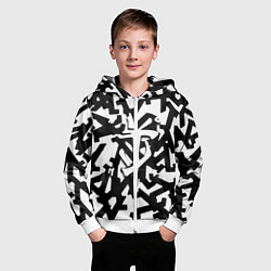 Толстовка на молнии детская Doom x half life pattern, цвет: 3D-белый — фото 2