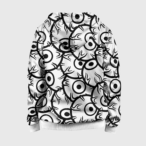 Детская толстовка на молнии Doom глаза монстра / 3D-Белый – фото 2