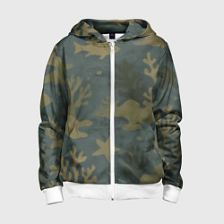 Детская толстовка на молнии Подводный камуфляж из рыб