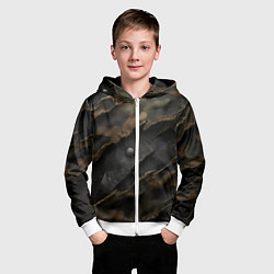 Толстовка на молнии детская Камуфляжная ткань на металле, цвет: 3D-белый — фото 2