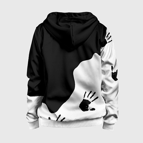 Детская толстовка на молнии Doom отпечатки демона / 3D-Белый – фото 2