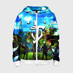 Детская толстовка на молнии Fortnite x doom logo