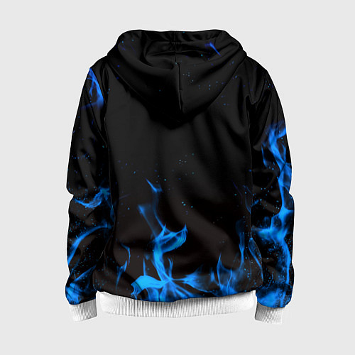 Детская толстовка на молнии Дум огонь лого / 3D-Белый – фото 2