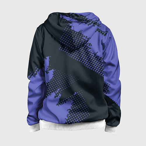 Детская толстовка на молнии Абстрактная текстура в синем / 3D-Белый – фото 2