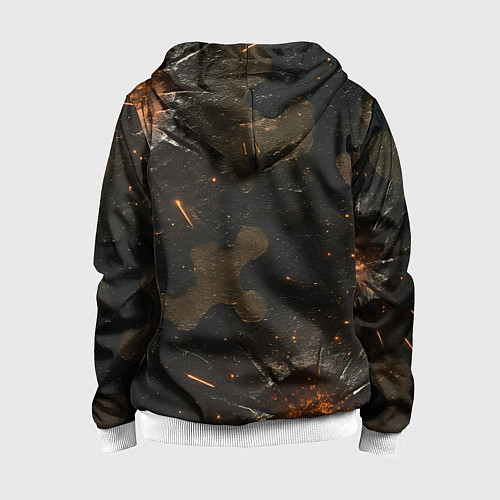 Детская толстовка на молнии Камуфляж со следами от пуль / 3D-Белый – фото 2