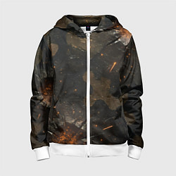 Детская толстовка на молнии Камуфляж со следами от пуль