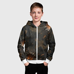 Толстовка на молнии детская Камуфляж со следами от пуль, цвет: 3D-белый — фото 2