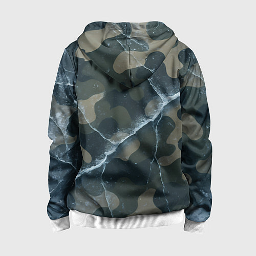 Детская толстовка на молнии Ледяной камуфляж / 3D-Белый – фото 2