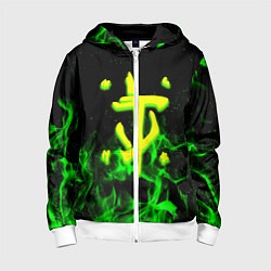 Детская толстовка на молнии Doom кислотное лого огненный