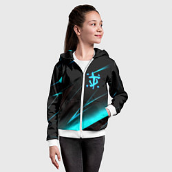 Толстовка на молнии детская Doom neon stripes, цвет: 3D-белый — фото 2