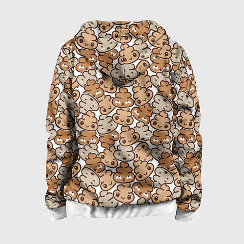 Детская толстовка на молнии Какашки / 3D-Белый – фото 2