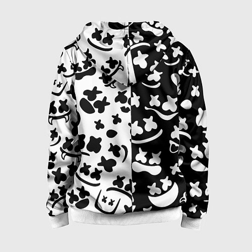 Детская толстовка на молнии Doom x Marshmello pattern / 3D-Белый – фото 2