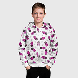 Толстовка на молнии детская Персонажи корейского сериала игра в кальмара, цвет: 3D-белый — фото 2