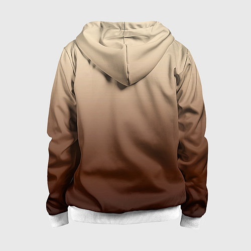 Детская толстовка на молнии Мокко мусс омбре / 3D-Белый – фото 2