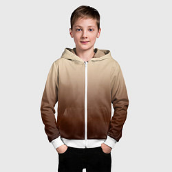 Толстовка на молнии детская Мокко мусс омбре, цвет: 3D-белый — фото 2