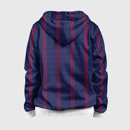 Детская толстовка на молнии Color blue cage pink stripes / 3D-Белый – фото 2