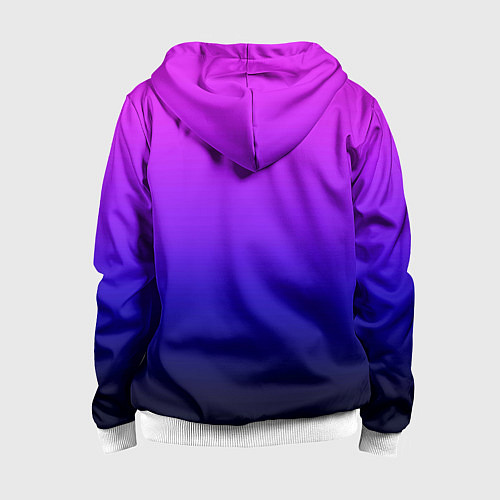 Детская толстовка на молнии Омбре синий градиент Future Dusk / 3D-Белый – фото 2