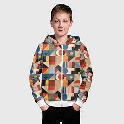 Толстовка на молнии детская Ритмы Баухауса, цвет: 3D-белый — фото 2