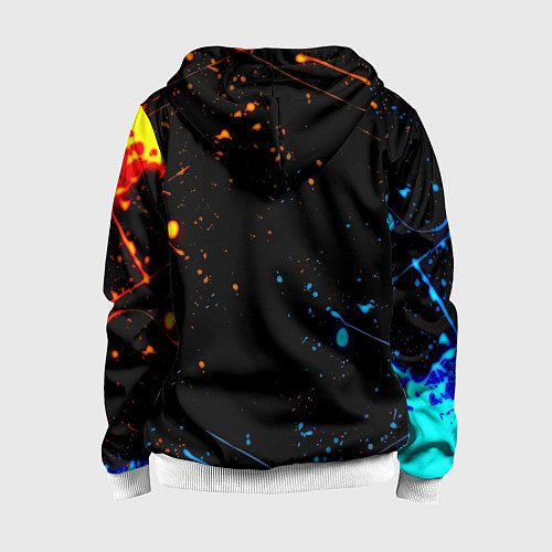 Детская толстовка на молнии Doom лёд и пламя краски / 3D-Белый – фото 2