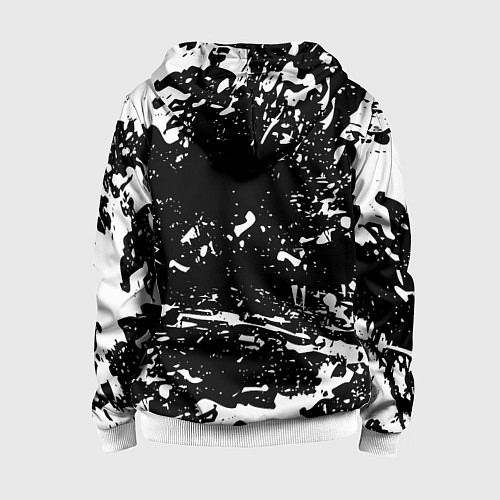 Детская толстовка на молнии Doom краски белые штрихи / 3D-Белый – фото 2