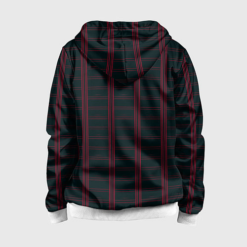 Детская толстовка на молнии Color dark cage red stripes / 3D-Белый – фото 2