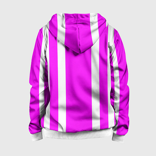 Детская толстовка на молнии Color white pink stripes / 3D-Белый – фото 2