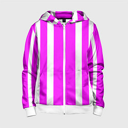 Детская толстовка на молнии Color white pink stripes