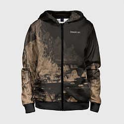 Детская толстовка на молнии Dream on тёмно-коричневый