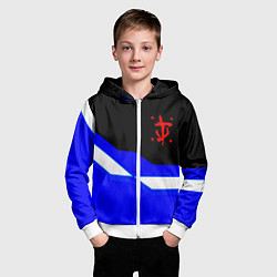 Толстовка на молнии детская Doom sport geometry, цвет: 3D-белый — фото 2