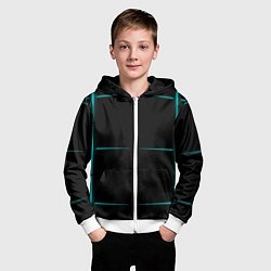 Толстовка на молнии детская Color black blue stripes, цвет: 3D-белый — фото 2