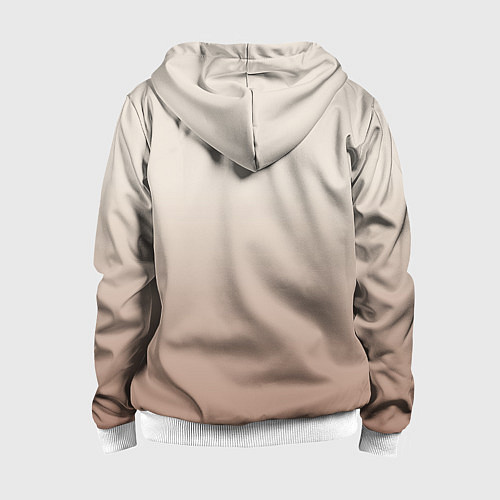 Детская толстовка на молнии Градиент песочный / 3D-Белый – фото 2